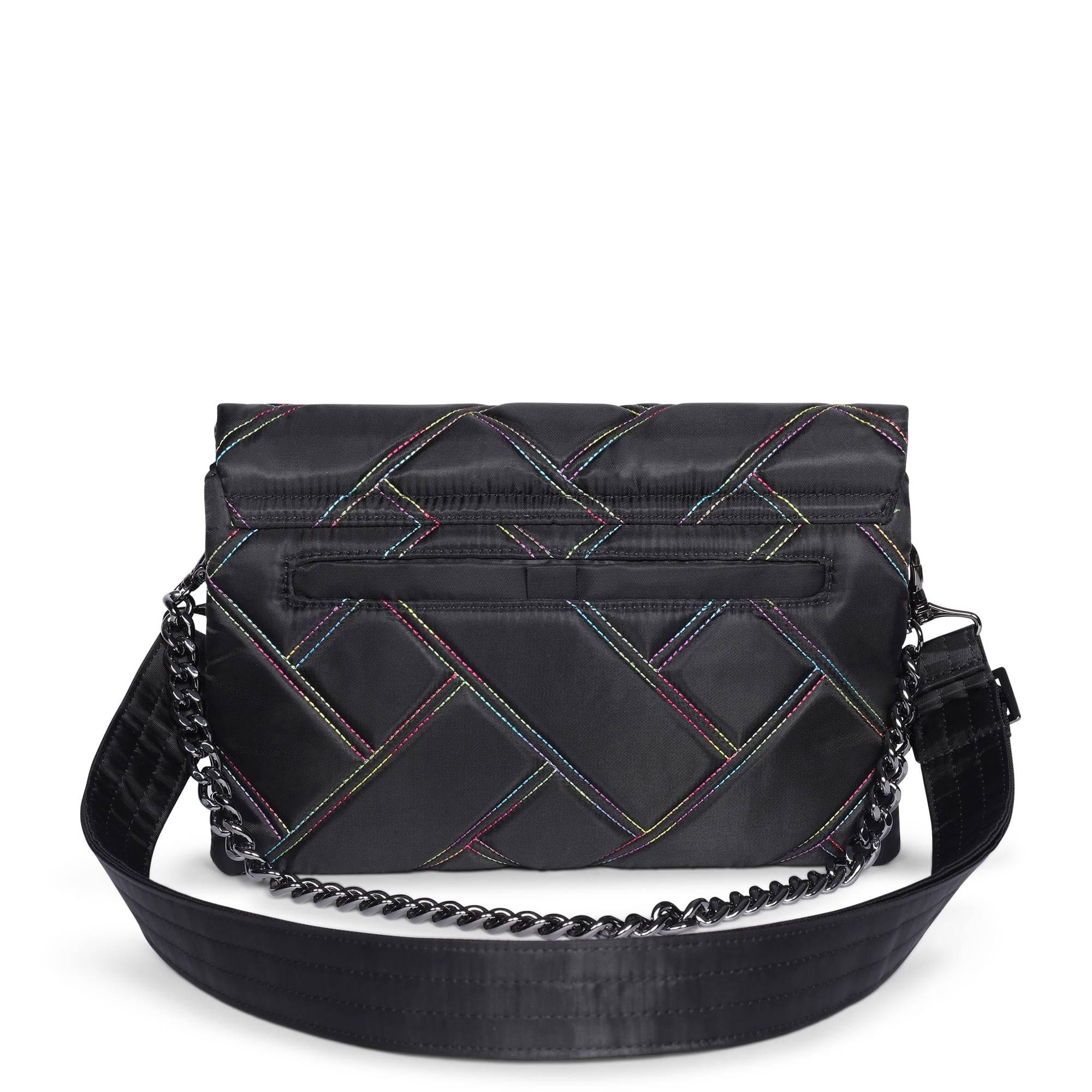 Huddle Shoulder Bag - BLACK RAINBOW STITCH - Huddle_BlackRainbowStitch_04